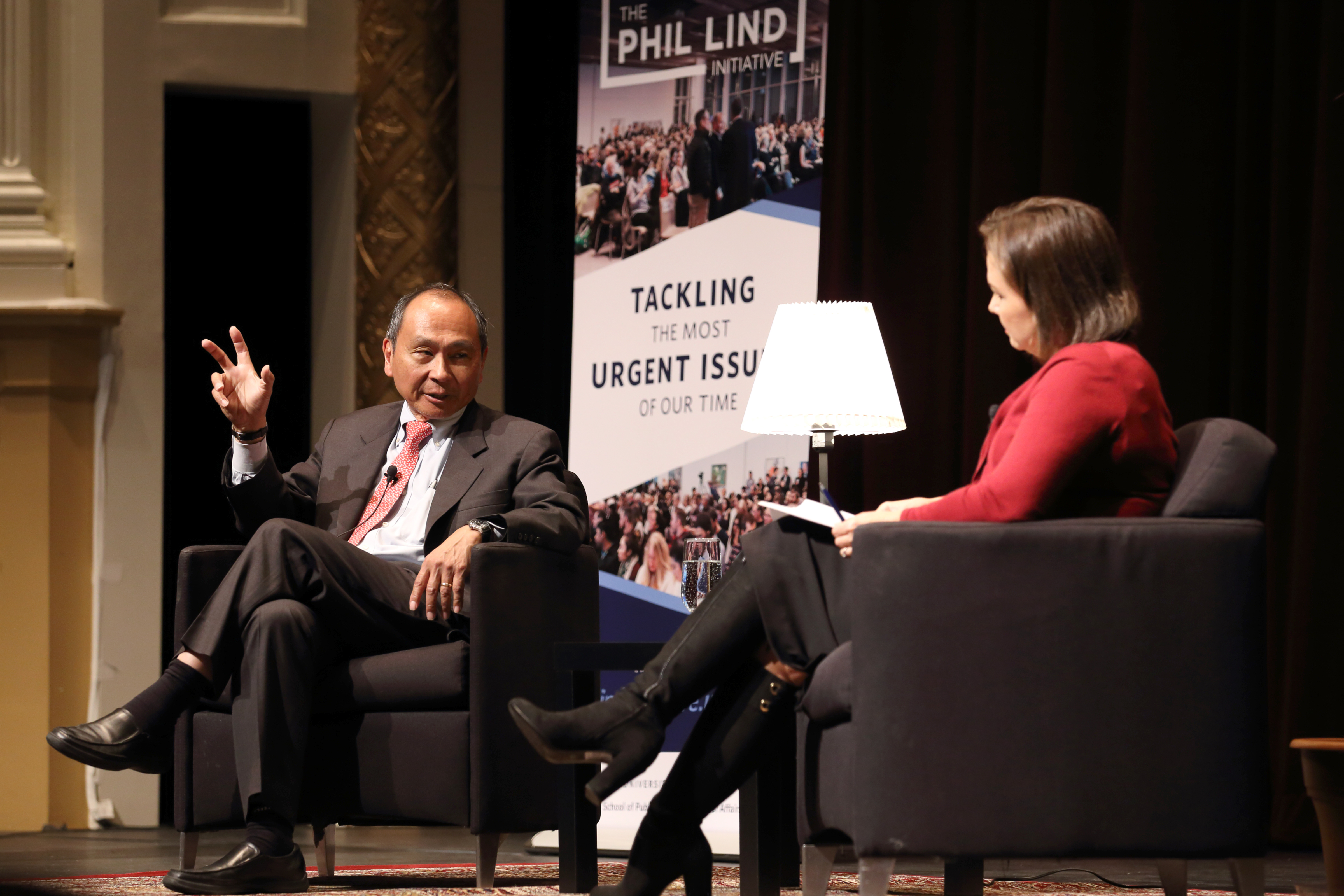 Francis Fukuyama with Dawna Friesen